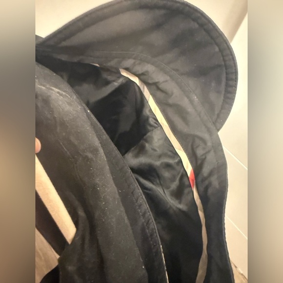 Authentic Burberry Brit Trench Coat Size 4 in Black with Belt & Hood With Rim - Picture 10 of 15